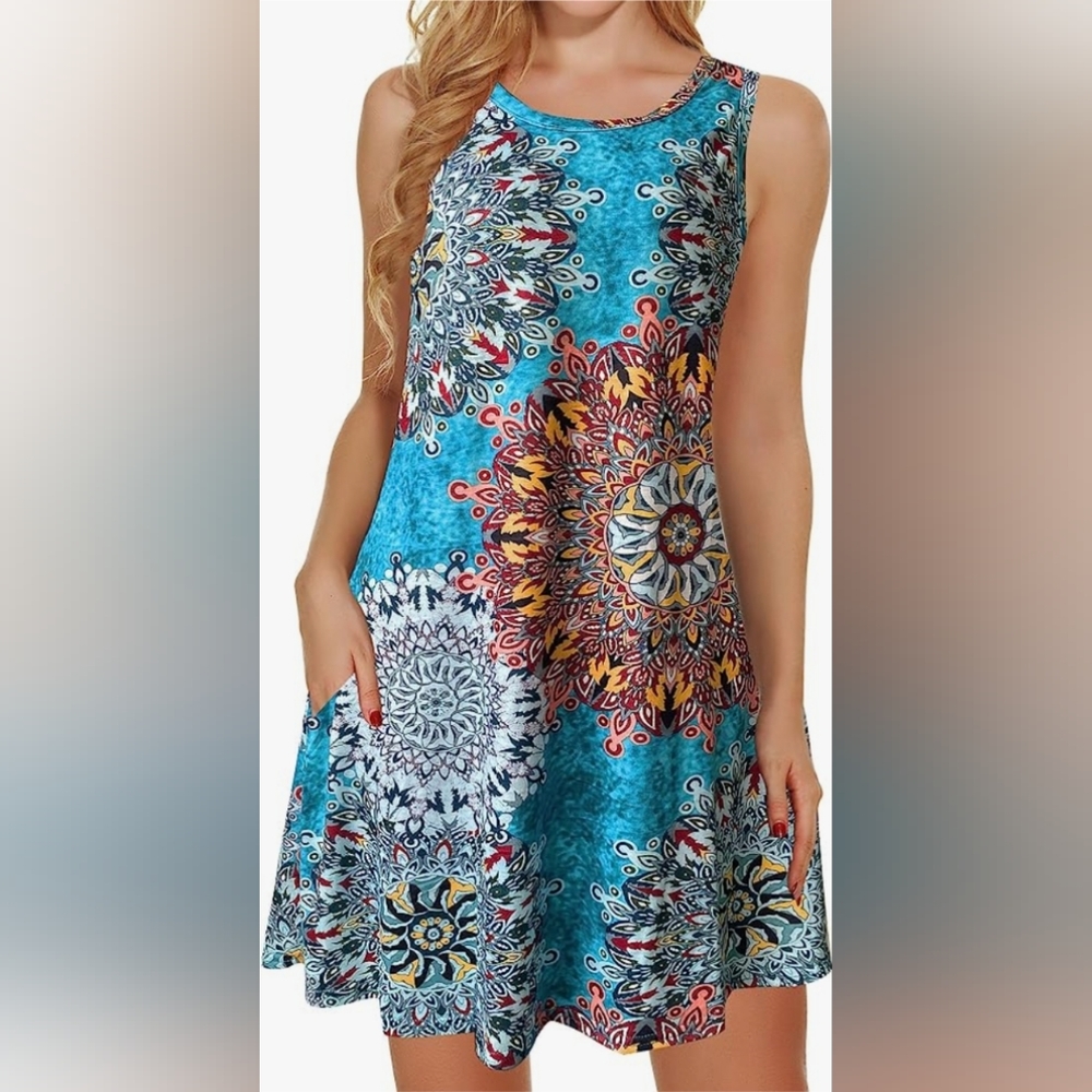 Summer Dress Sleeveless Large